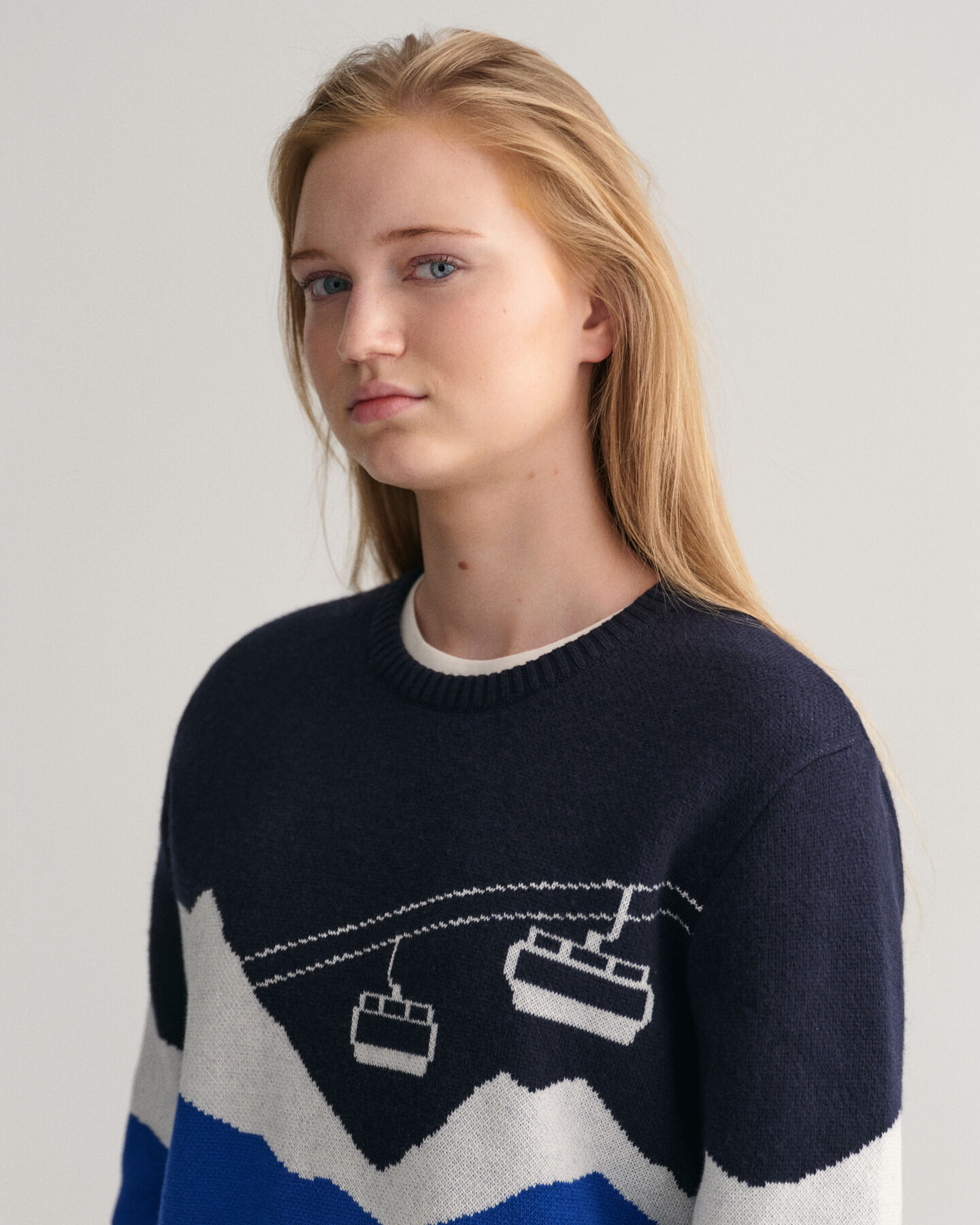 Pull ras du cou en jacquard Alpine Teens