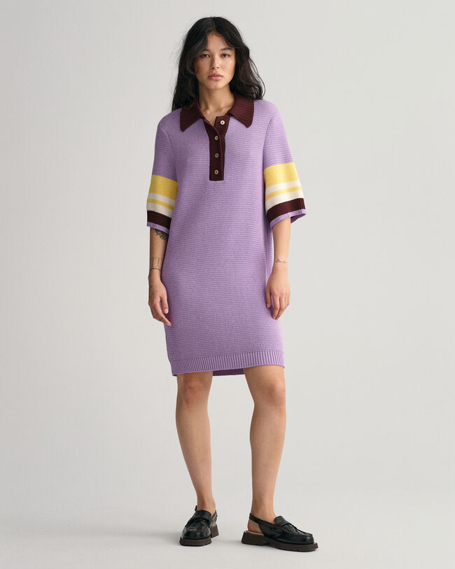 Robe courte façon polo en maille