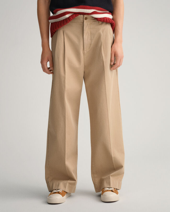 Pantalon chino volumineux et plissé