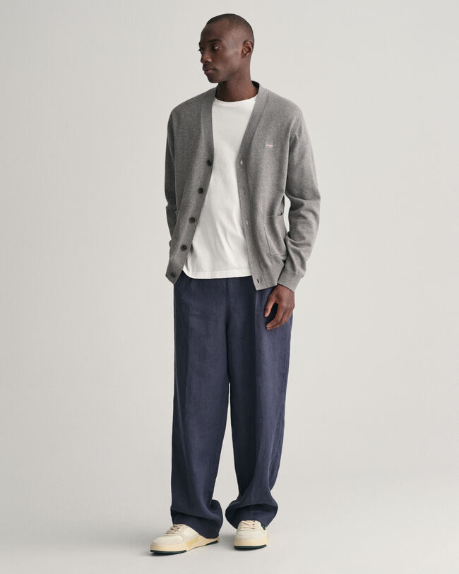 Cardigan col V en coton classique