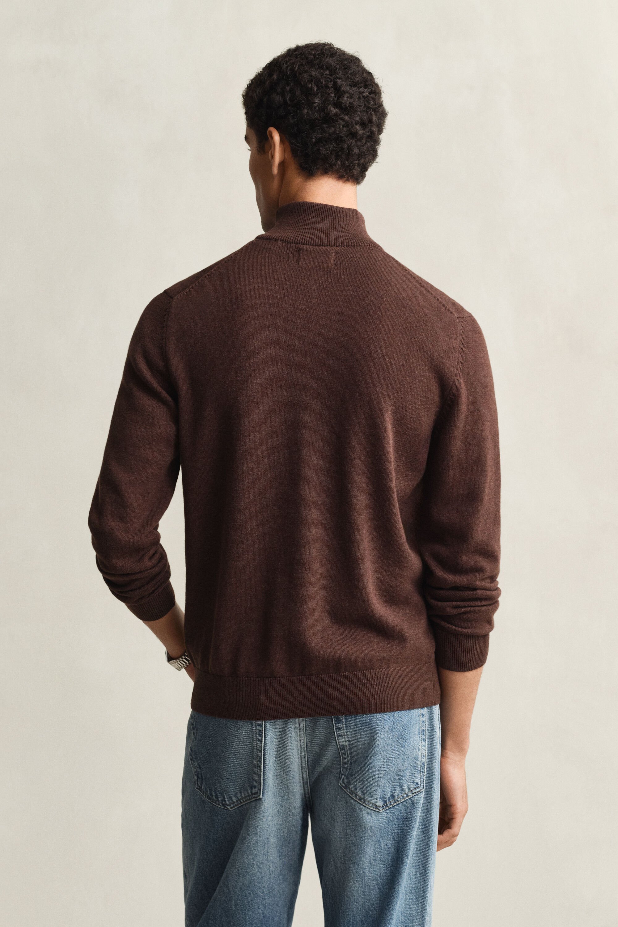 Cardigan zippé en coton décontracté