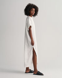 Caftan en lin &agrave; manches courtes