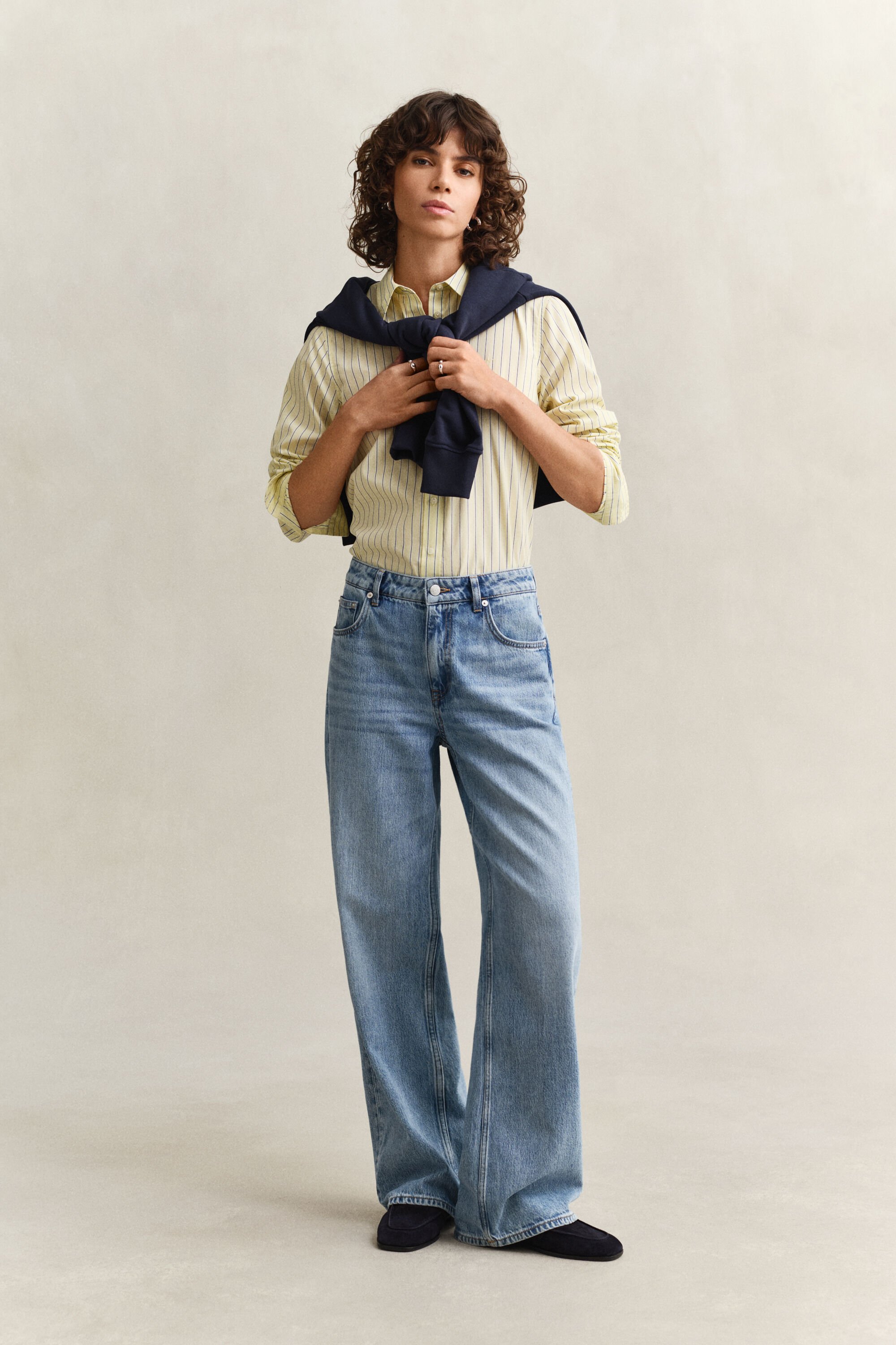 Chemise coupe regular en popeline à rayures classique