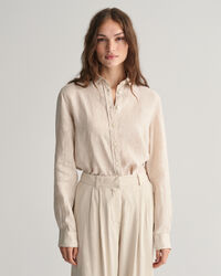 Chemise regular fit en chambray de lin