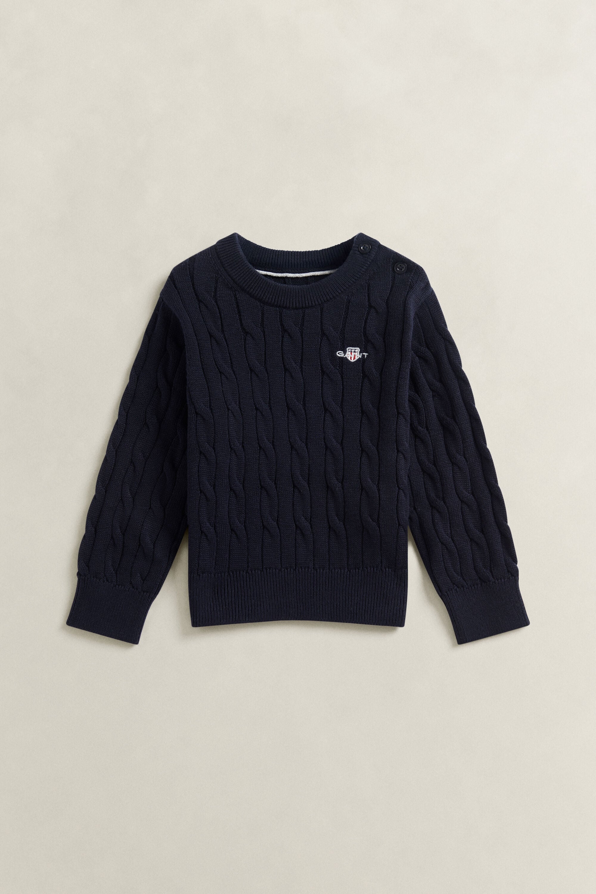 Pull en maille torsadée avec écusson Garçon