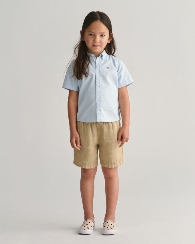 Chemise en coton Oxford &agrave; manches courtes Kids