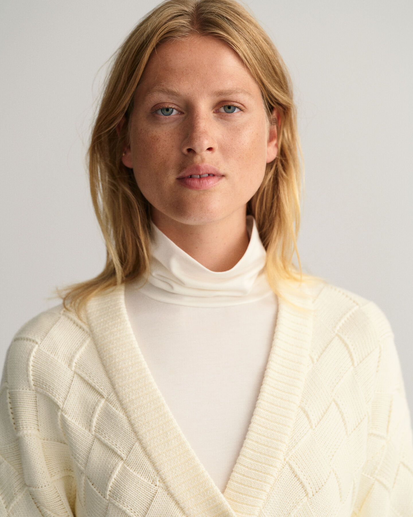 Cardigan en maille losanges