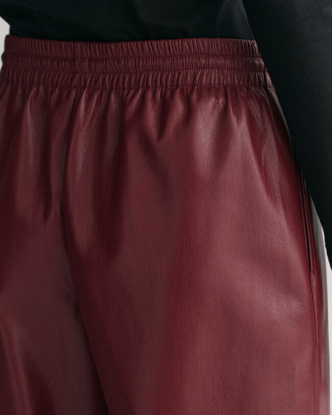 Pantalon relaxed fit en similicuir Pull-On