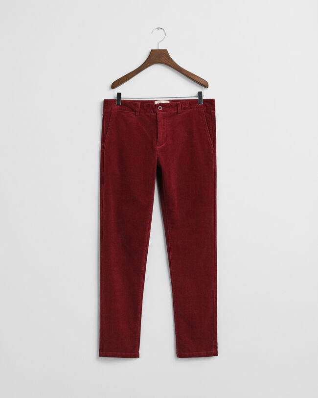 Pantalon chino slim fit en velours côtelé