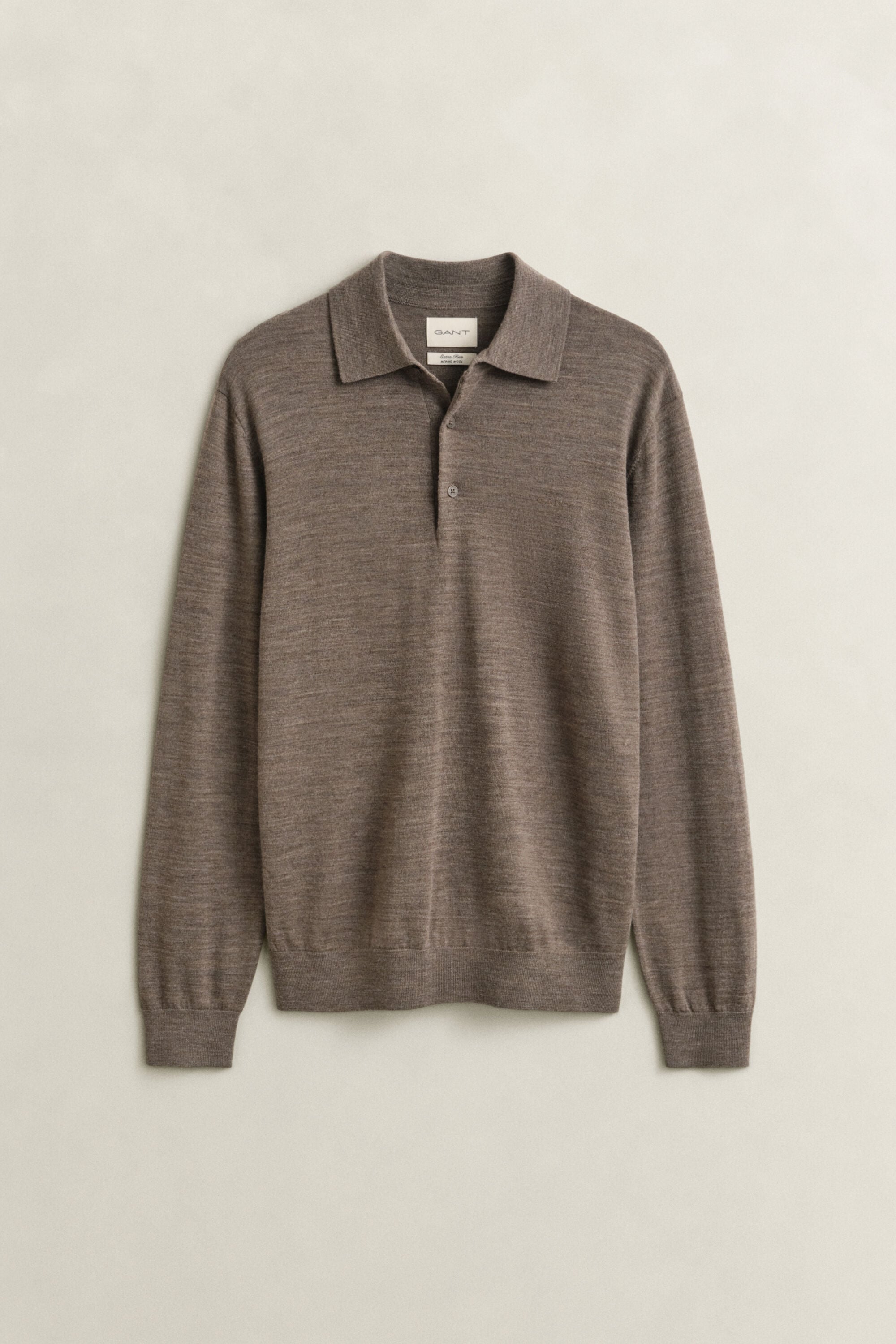 Pull façon polo en laine mérinos extrafine
