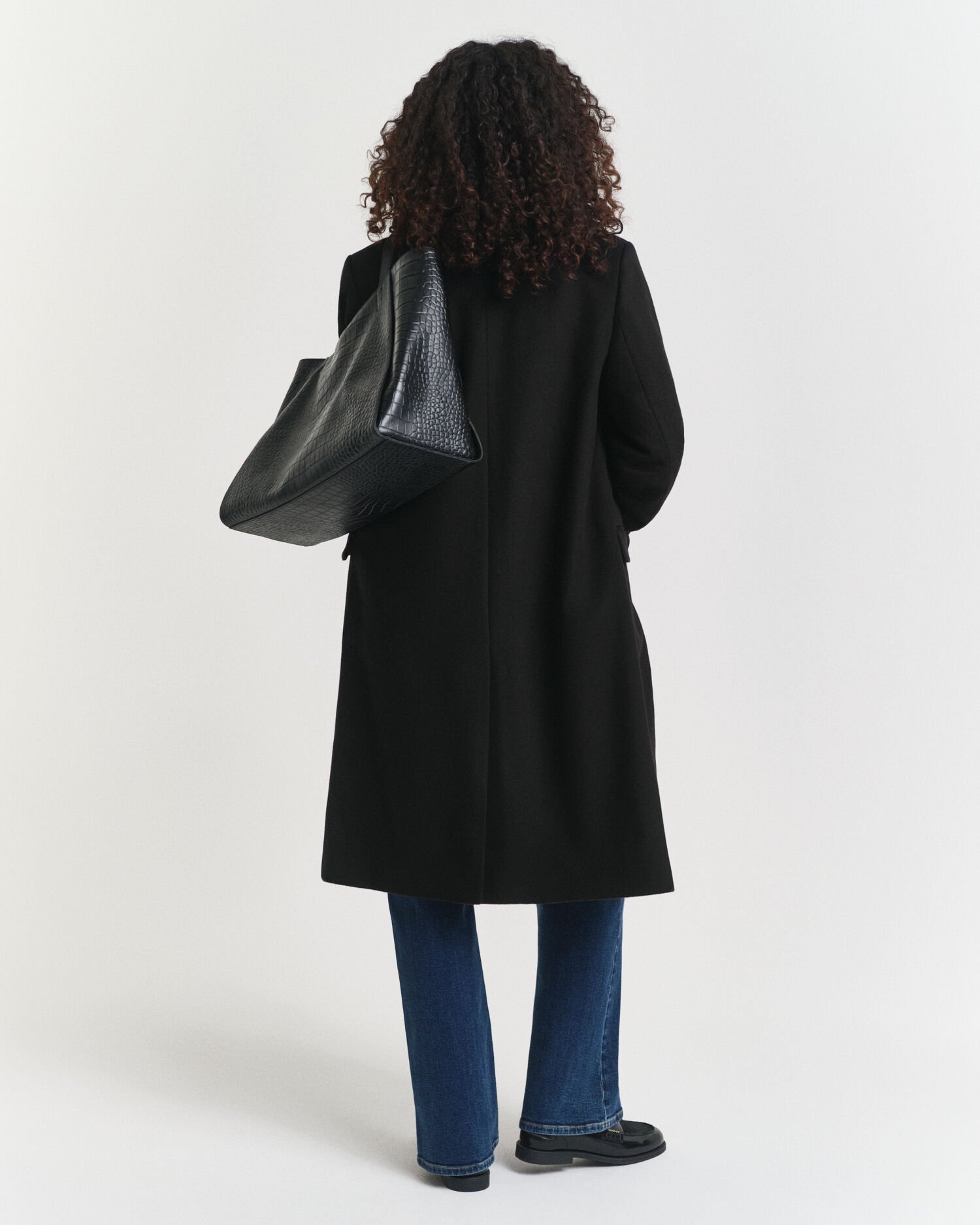 Manteau ajusté classique en laine mélangée