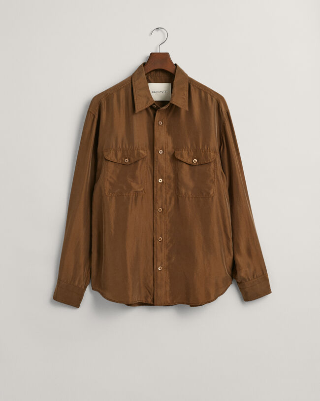 Chemise relaxed fit en soie