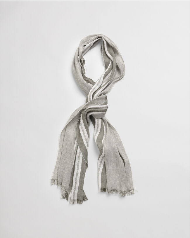 Foulard en coton et lin à rayures