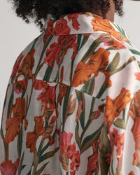 Chemise en coton et soie &agrave; manches courtes et imprim&eacute; Iris