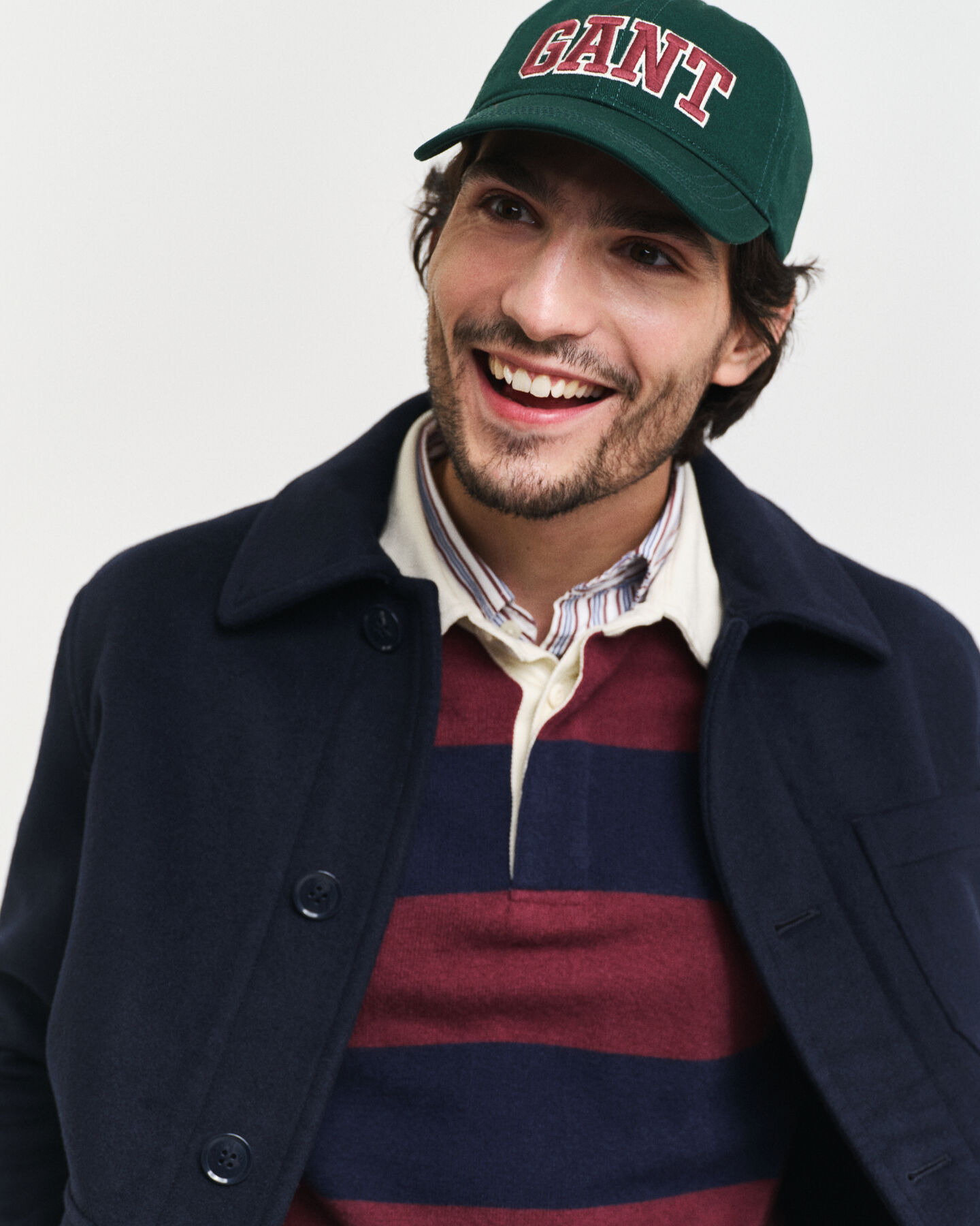 Polo Rugger en laine d'agneau extrafine &agrave; rayures