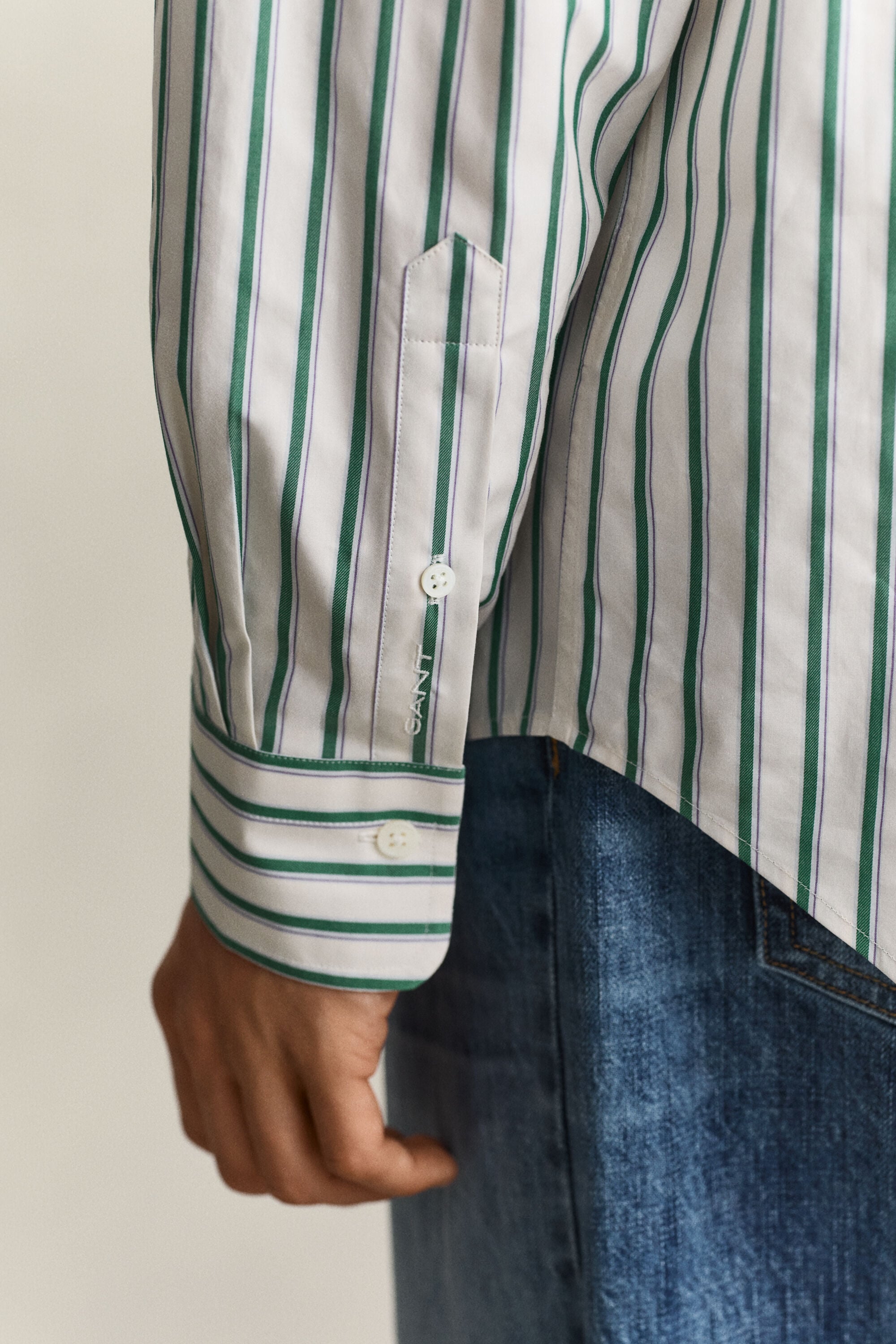 Chemise à rayures dobby