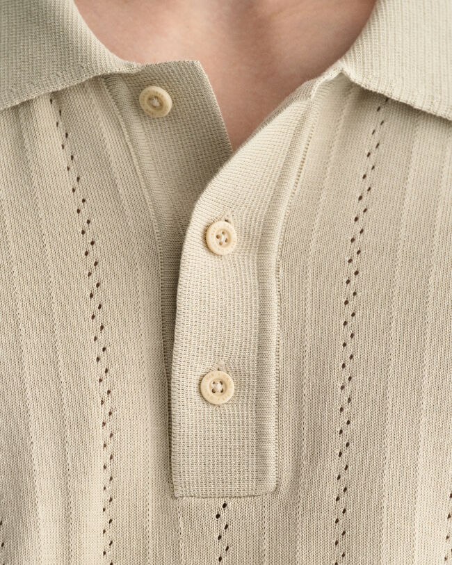 Pull fa&ccedil;on polo Pointelle Textured