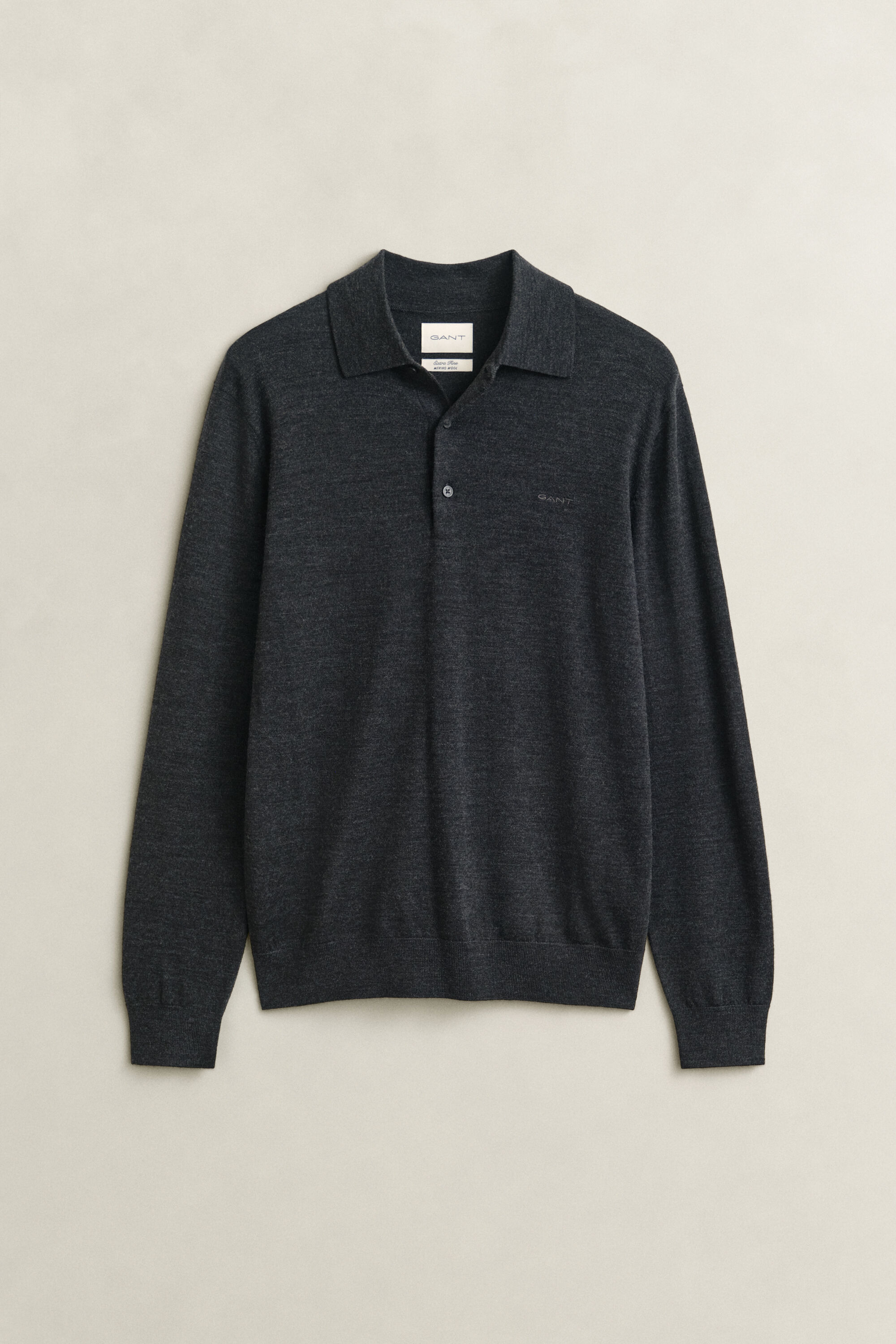 Pull façon polo en laine mérinos extrafine