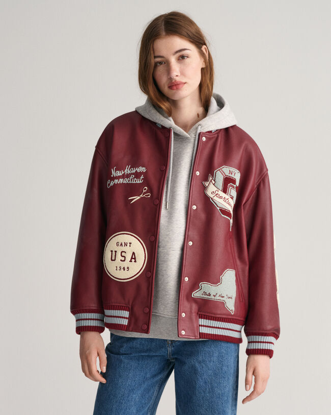 Veste en cuir GANT Varsity Jacket