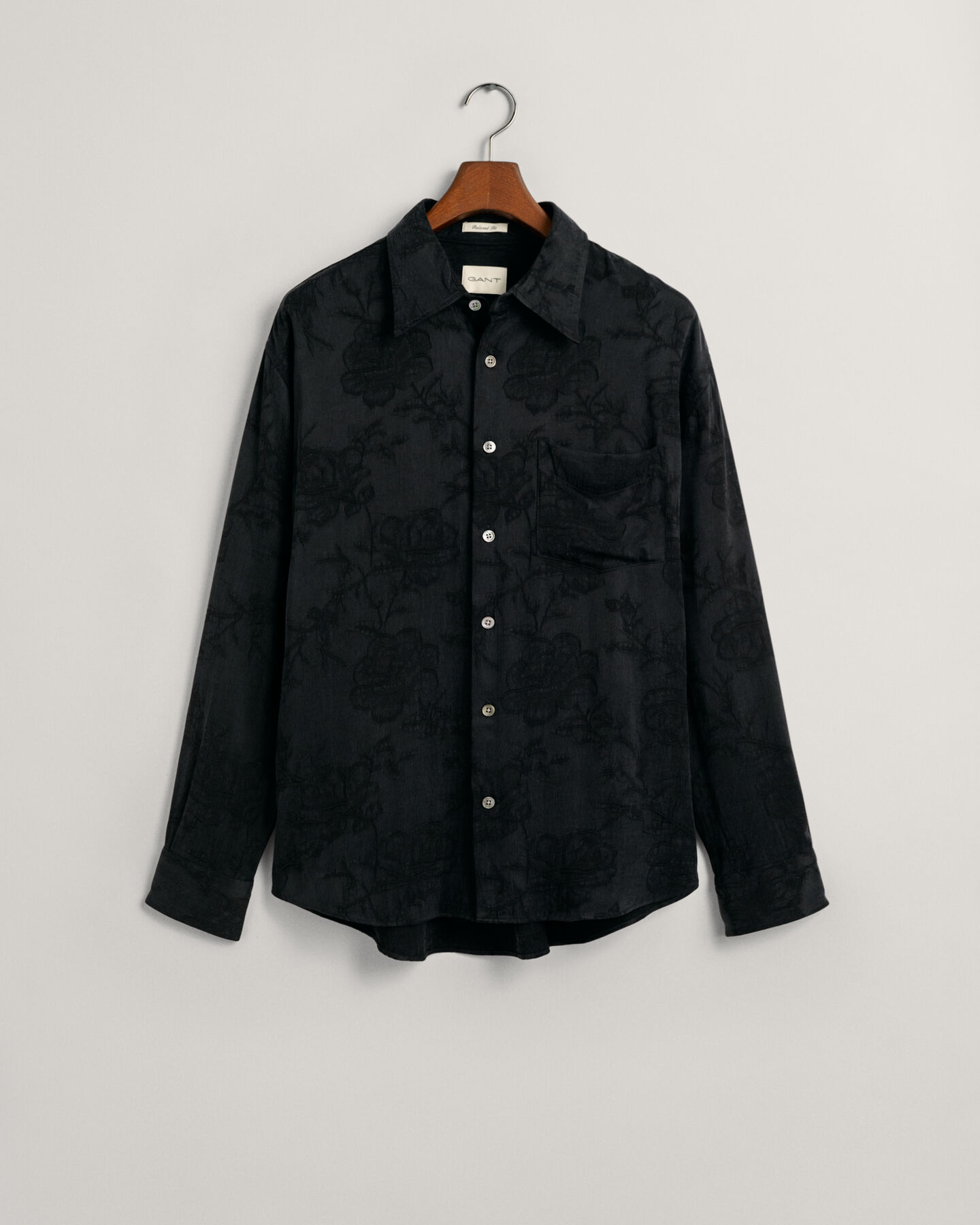 Chemise relaxed fit en jacquard de cupro et viscose