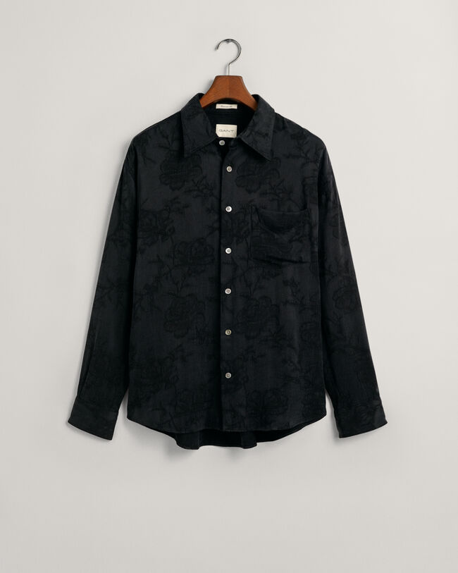 Chemise relaxed fit en jacquard de cupro et viscose