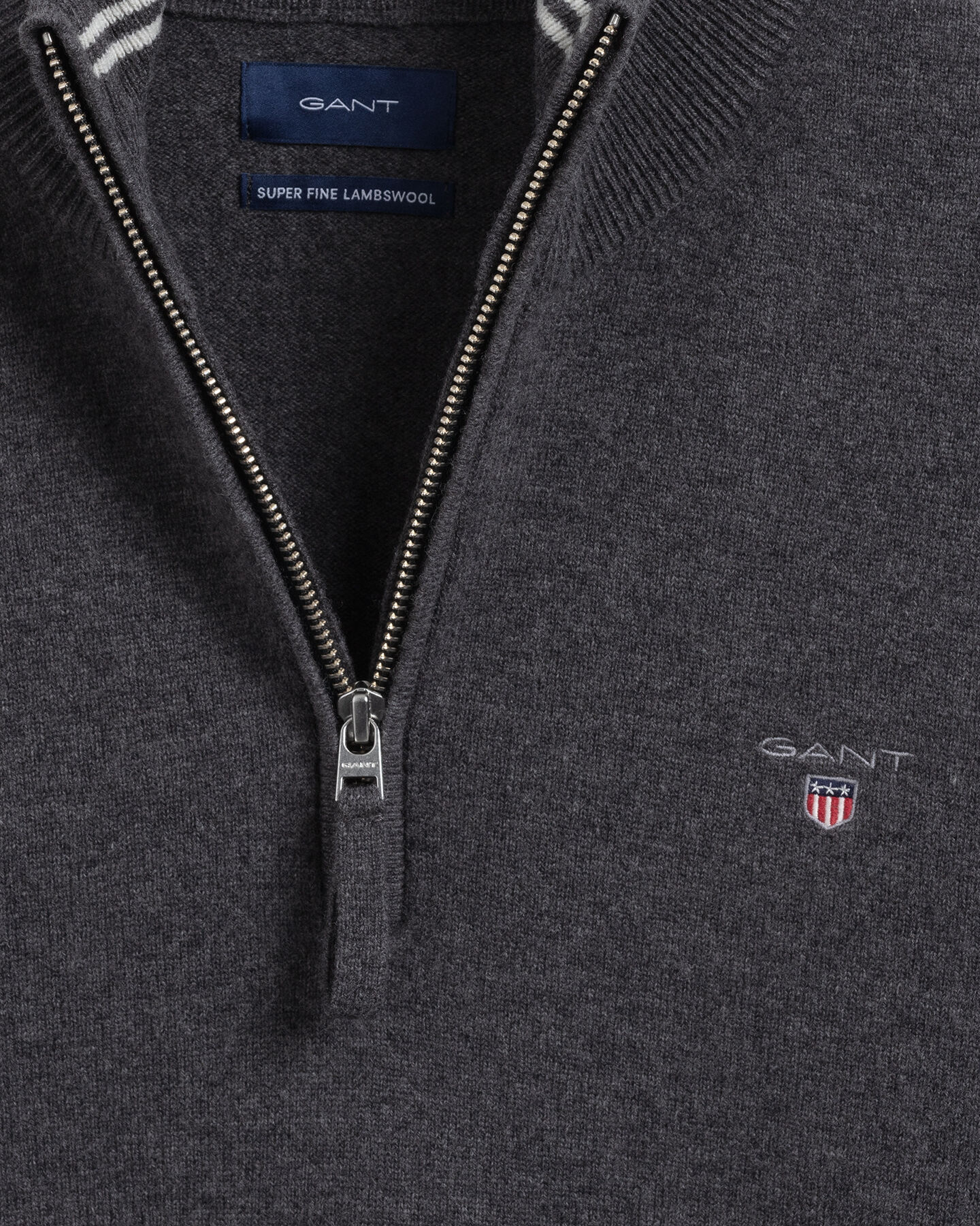 Pull en laine d'agneau ultrafine &agrave; demi-zip