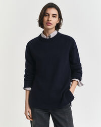 Pull col rond en laine et cachemire doux