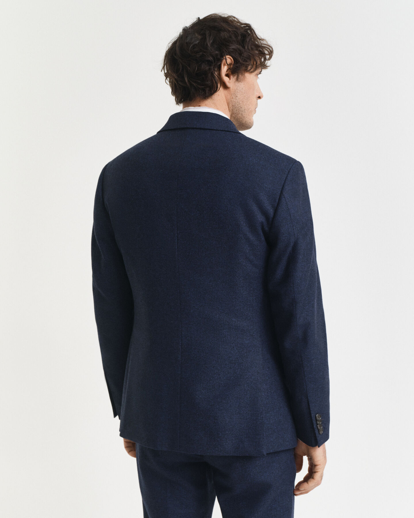 Veste de costume coupe slim en flanelle à chevrons