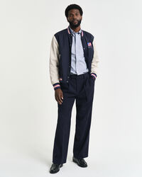 Chemise coupe regular à rayures et à pois dobby