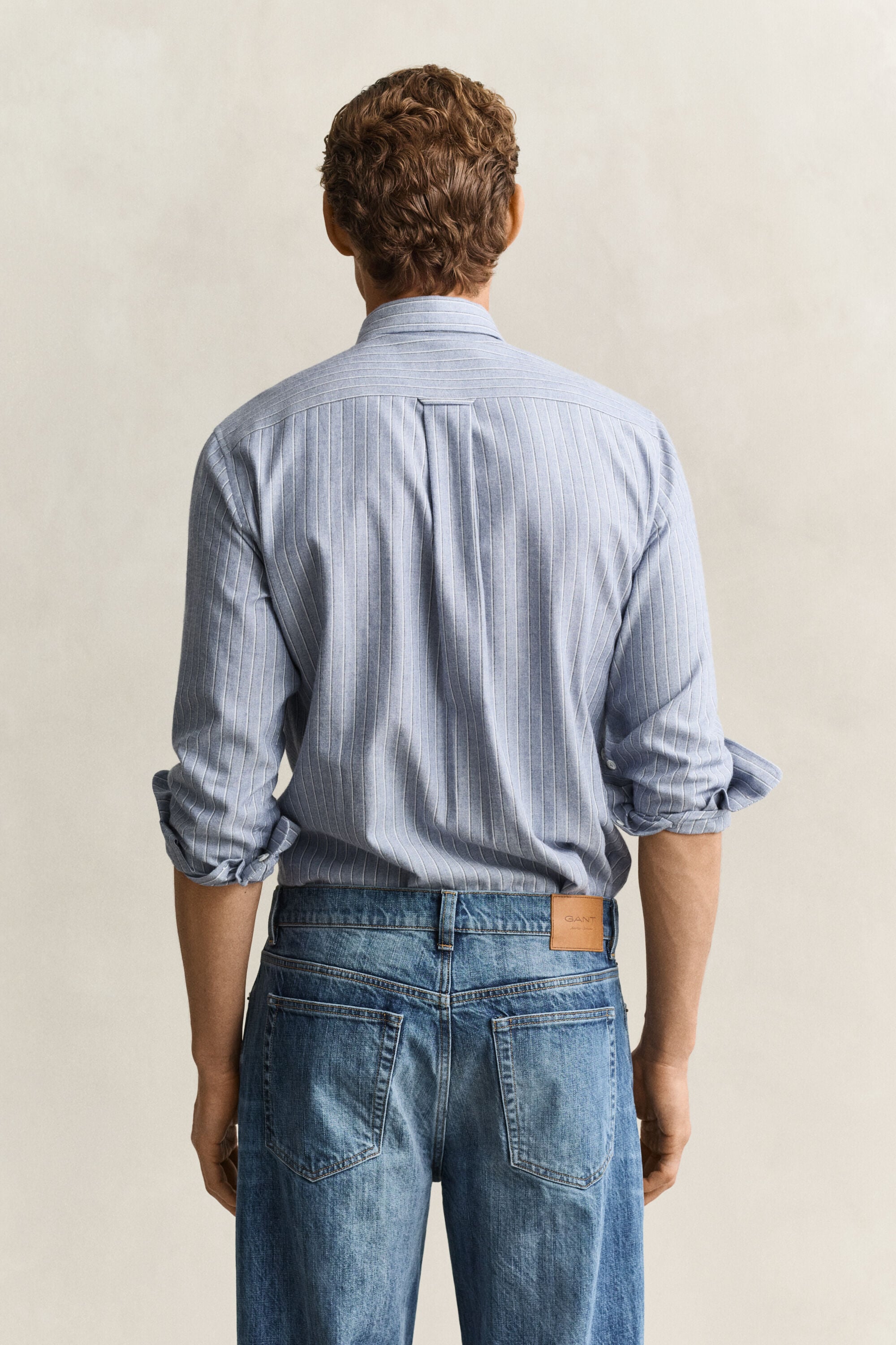 Chemise en flanelle chinée à rayures