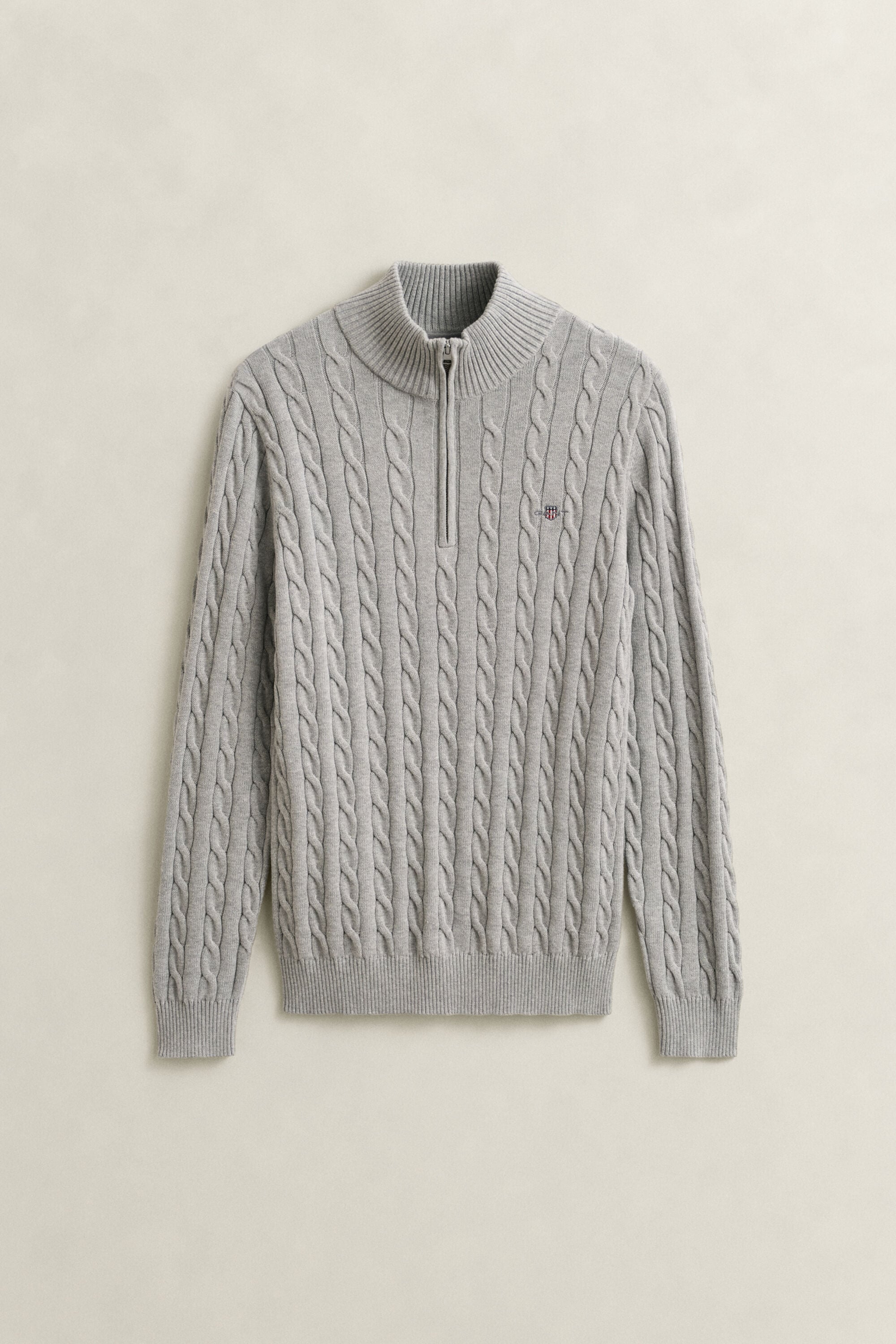 Pull à demi-zip en maille de coton torsadée