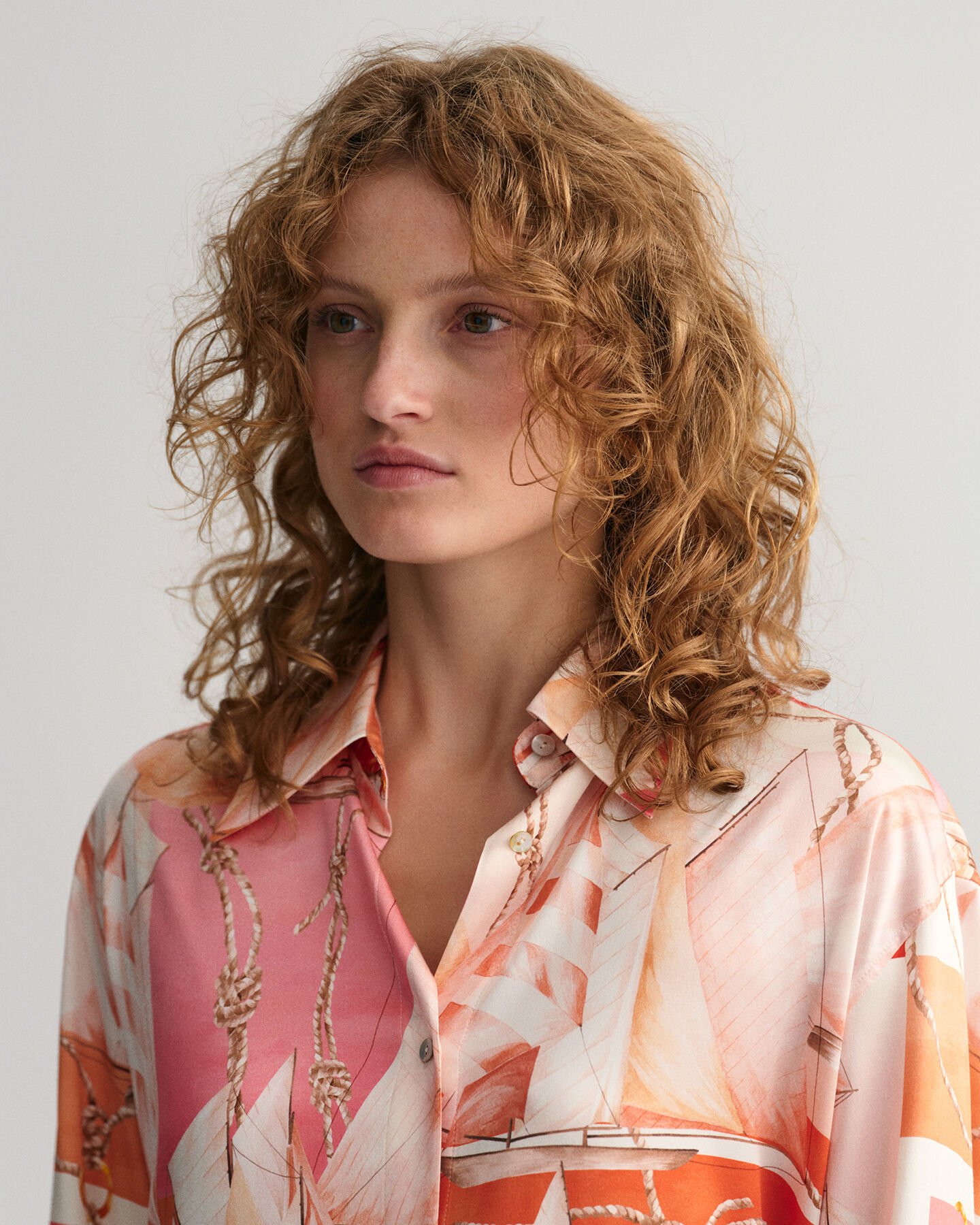 Chemise relaxed fit en soie à imprimé Sailing