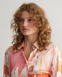 Chemise relaxed fit en soie à imprimé Sailing