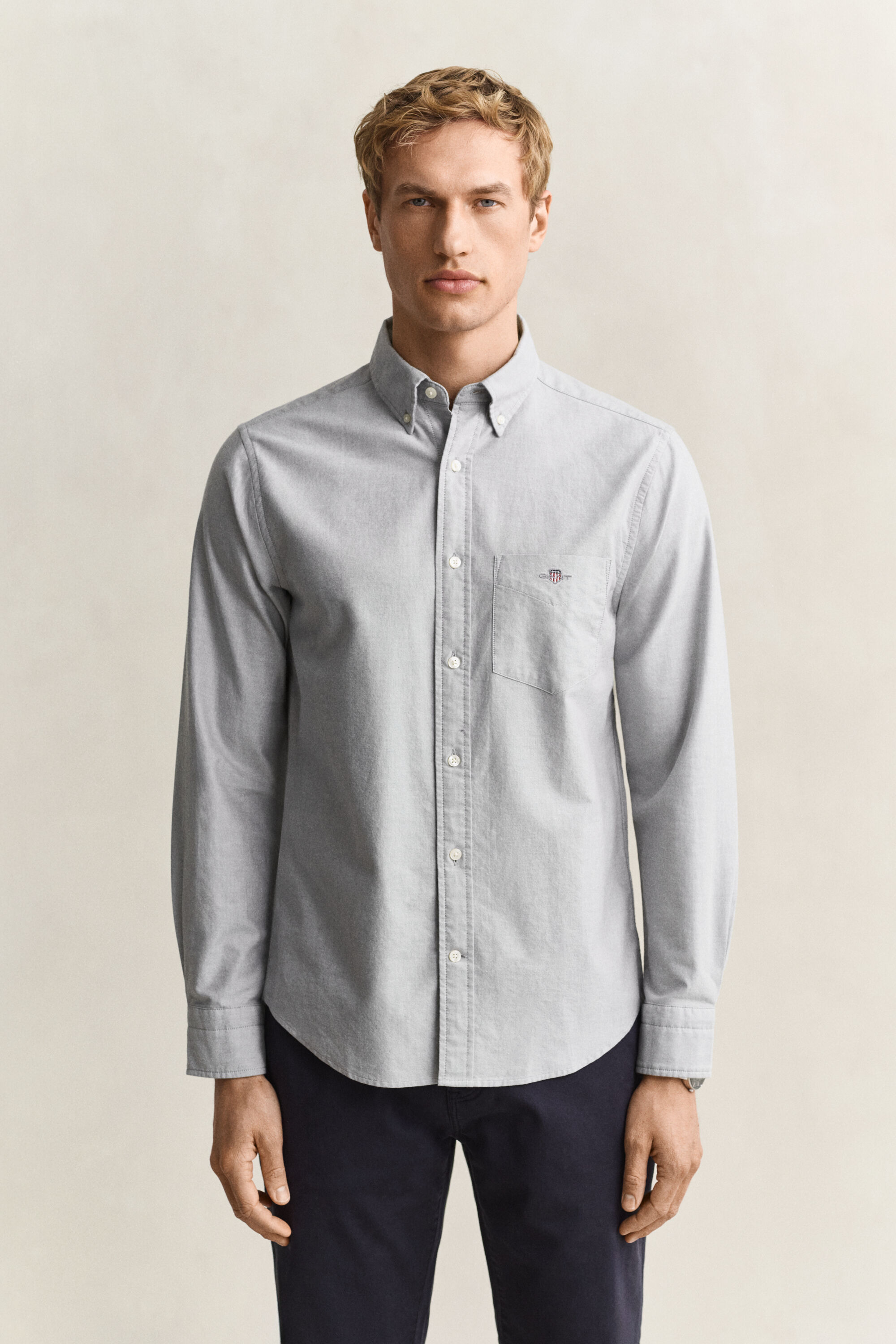 Chemise coupe regular en coton Oxford classique