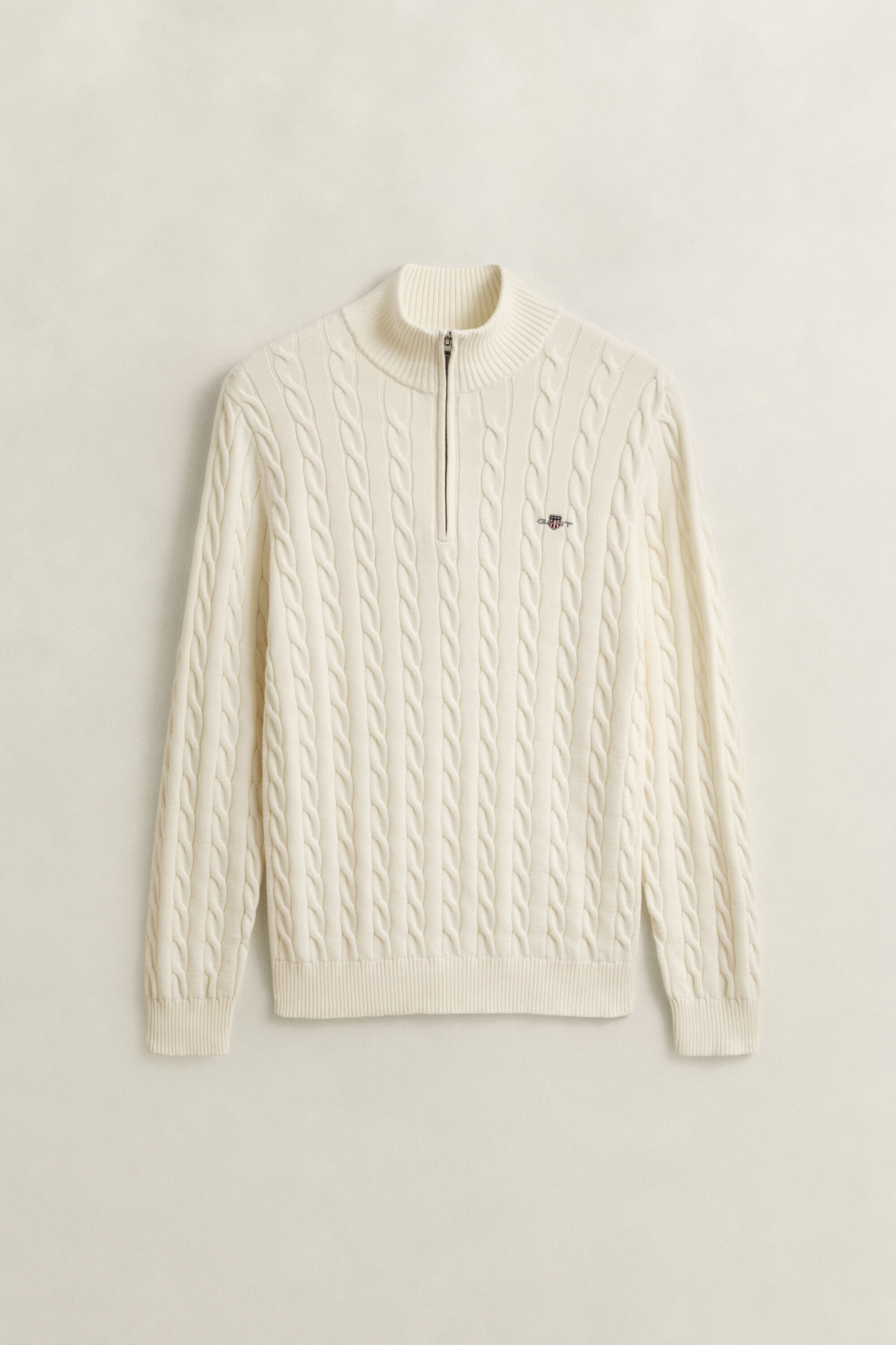 Pull à demi-zip en maille de coton torsadée