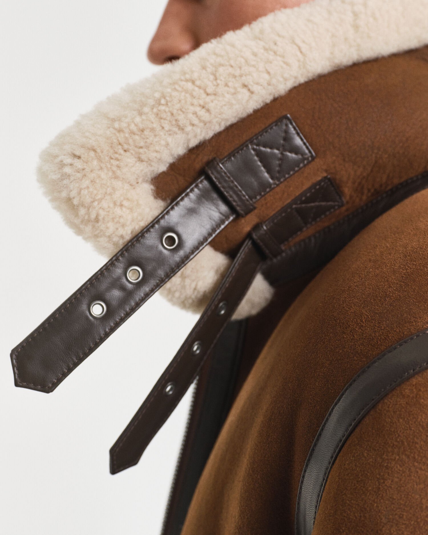 Veste en peau lainée