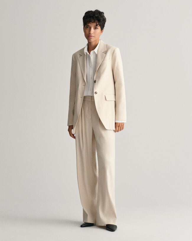 Veste blazer en lin stretch regular fit