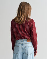 Chemise regular fit en voile de coton &agrave; imprim&eacute; pois