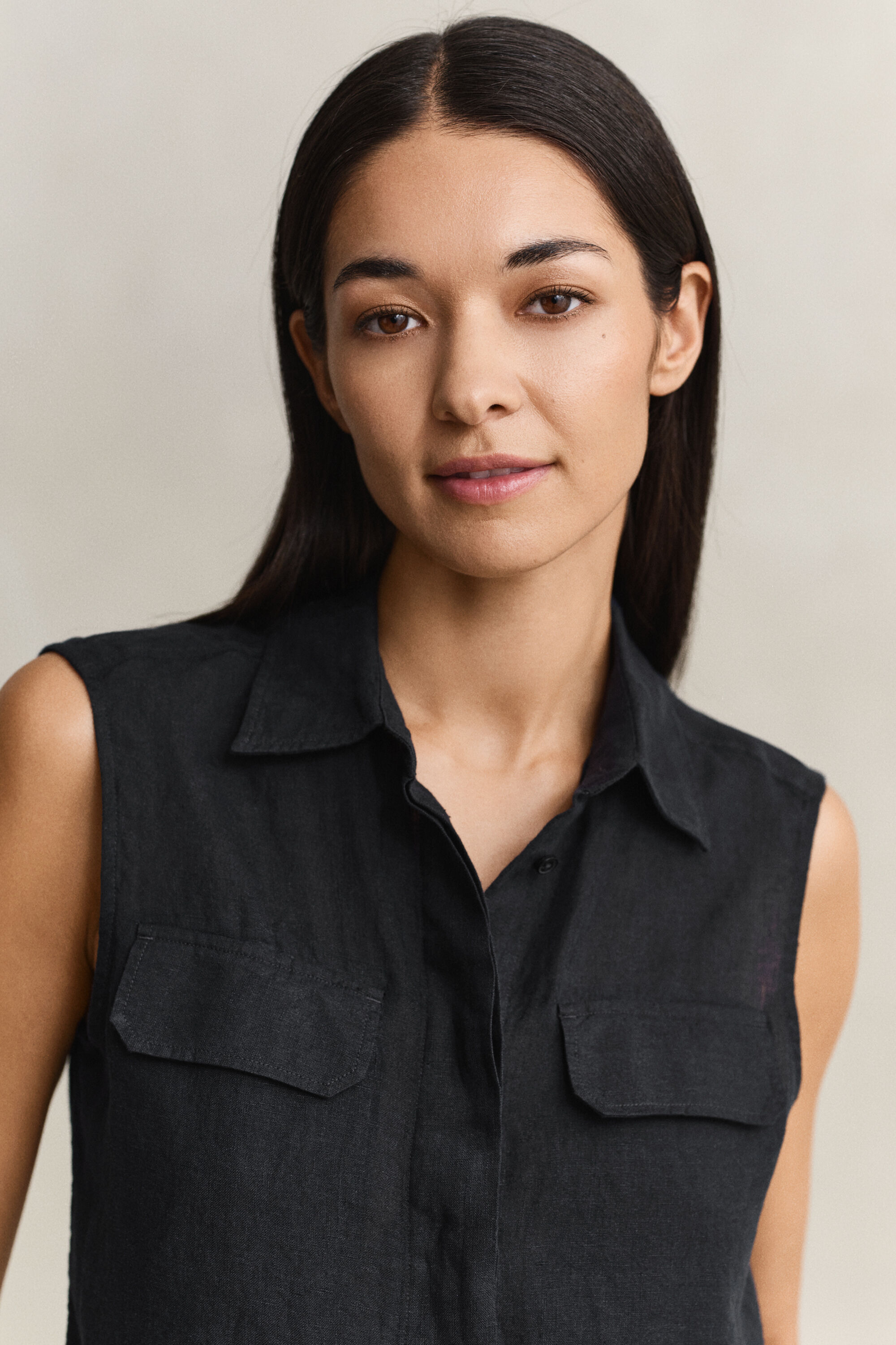 Chemise sans manches en lin