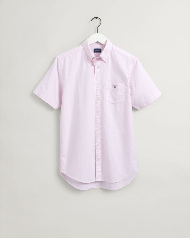 Chemise regular fit en coton Oxford &agrave; manches courtes