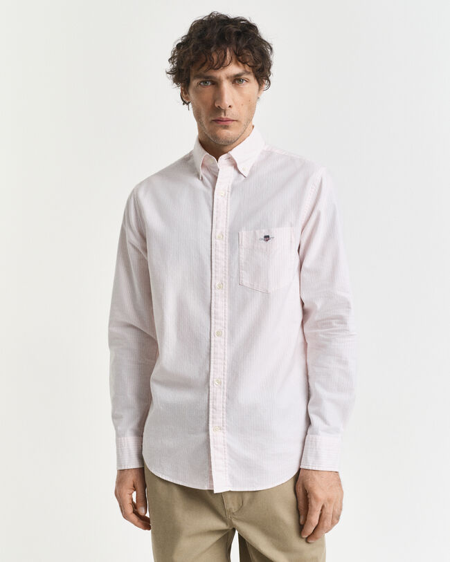 Chemise coupe regular en coton Oxford classique à rayures Banker
