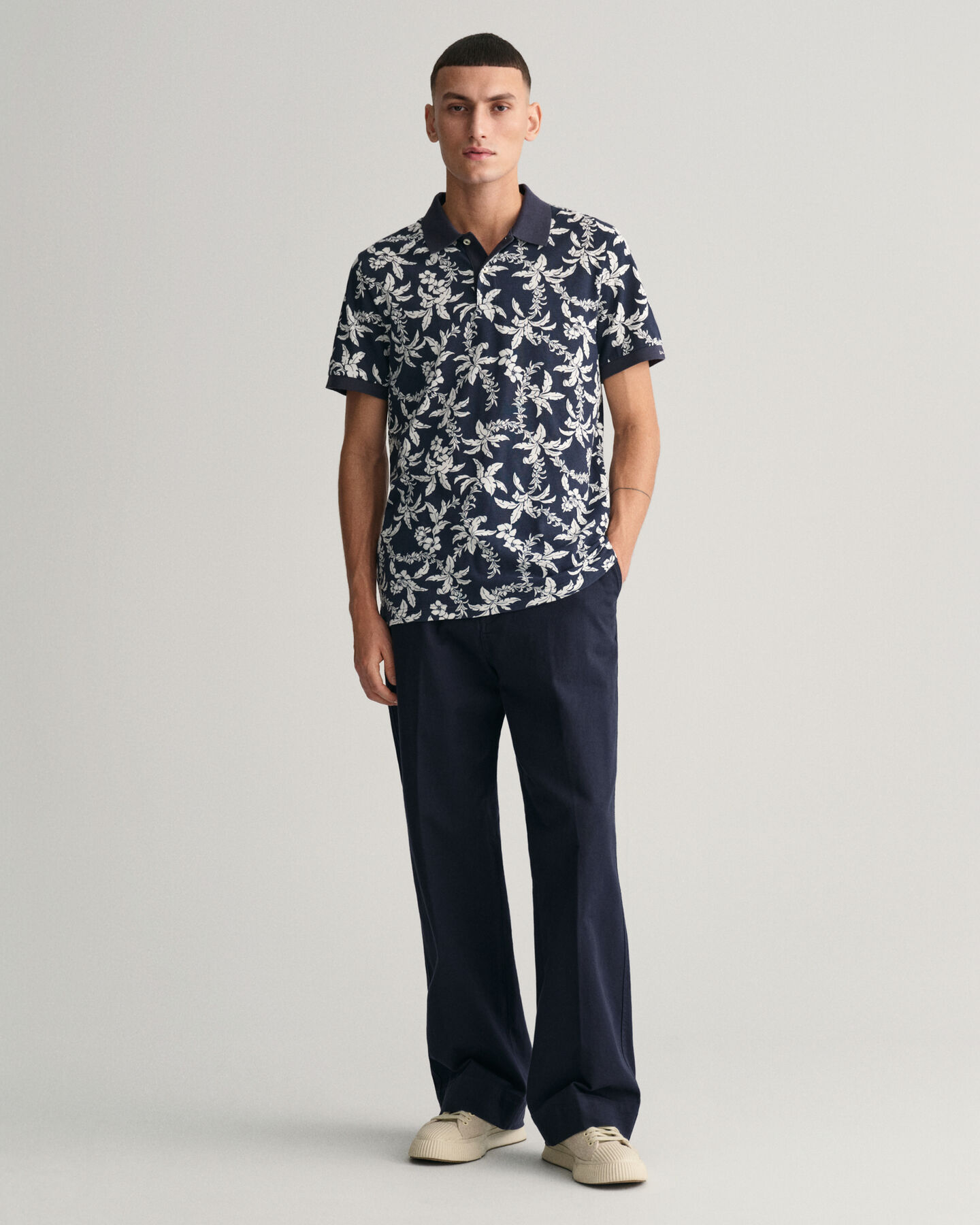 Polo en coton piqué Palm Lei Print