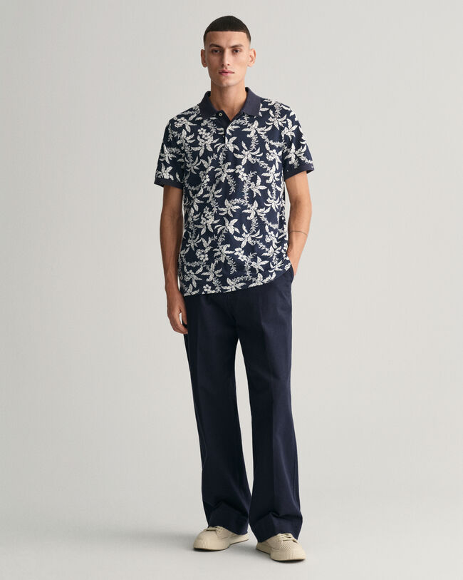 Polo en coton piqué Palm Lei Print