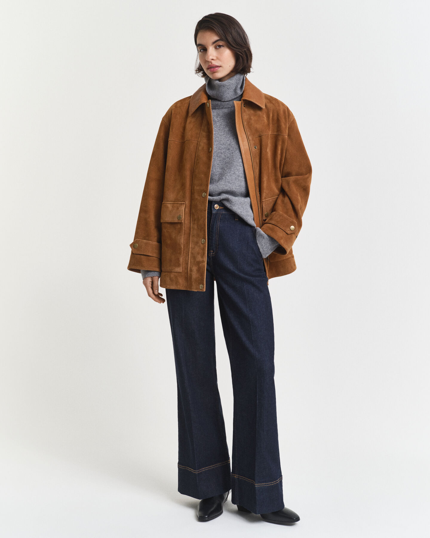 Pull col roulé en laine et cachemire doux