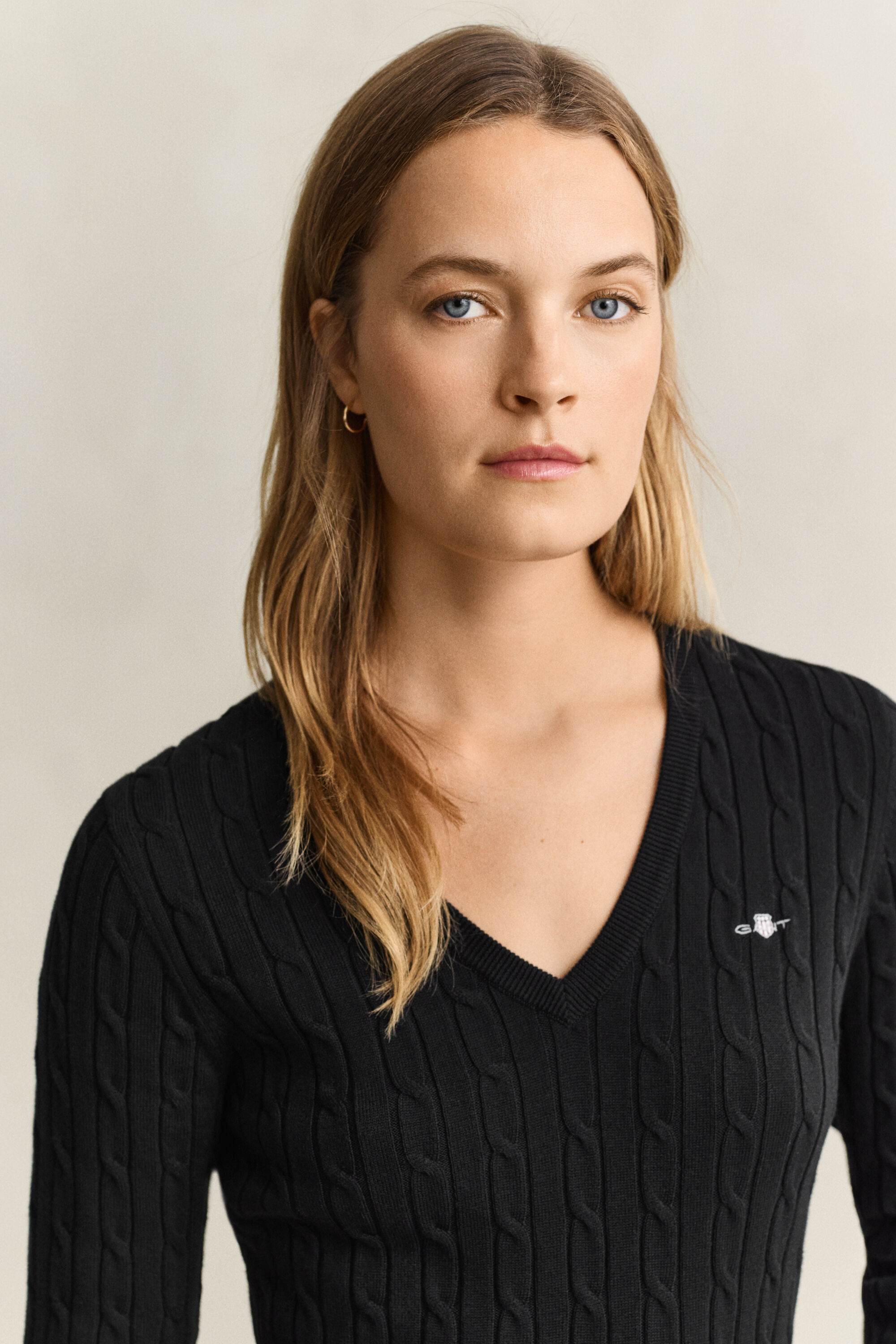Pull en maille torsadée classique