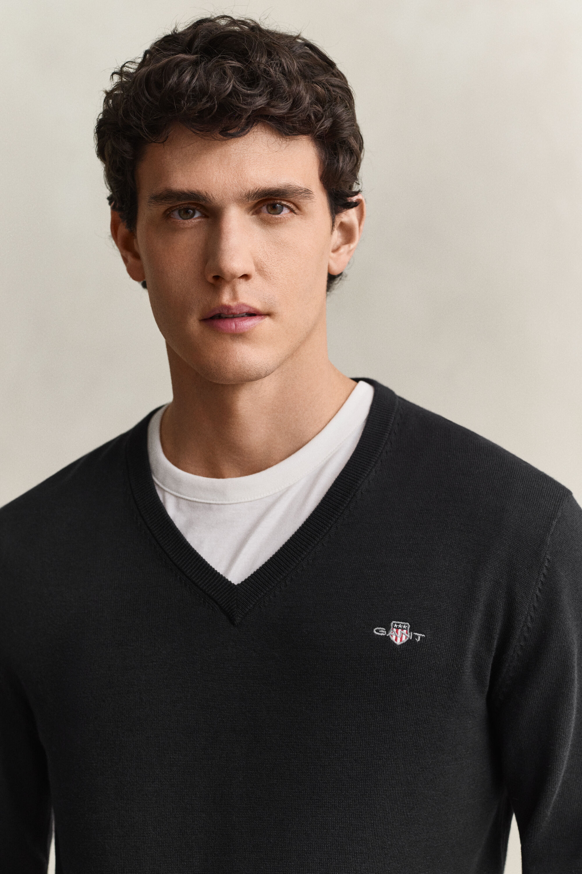 Pull col V en coton
