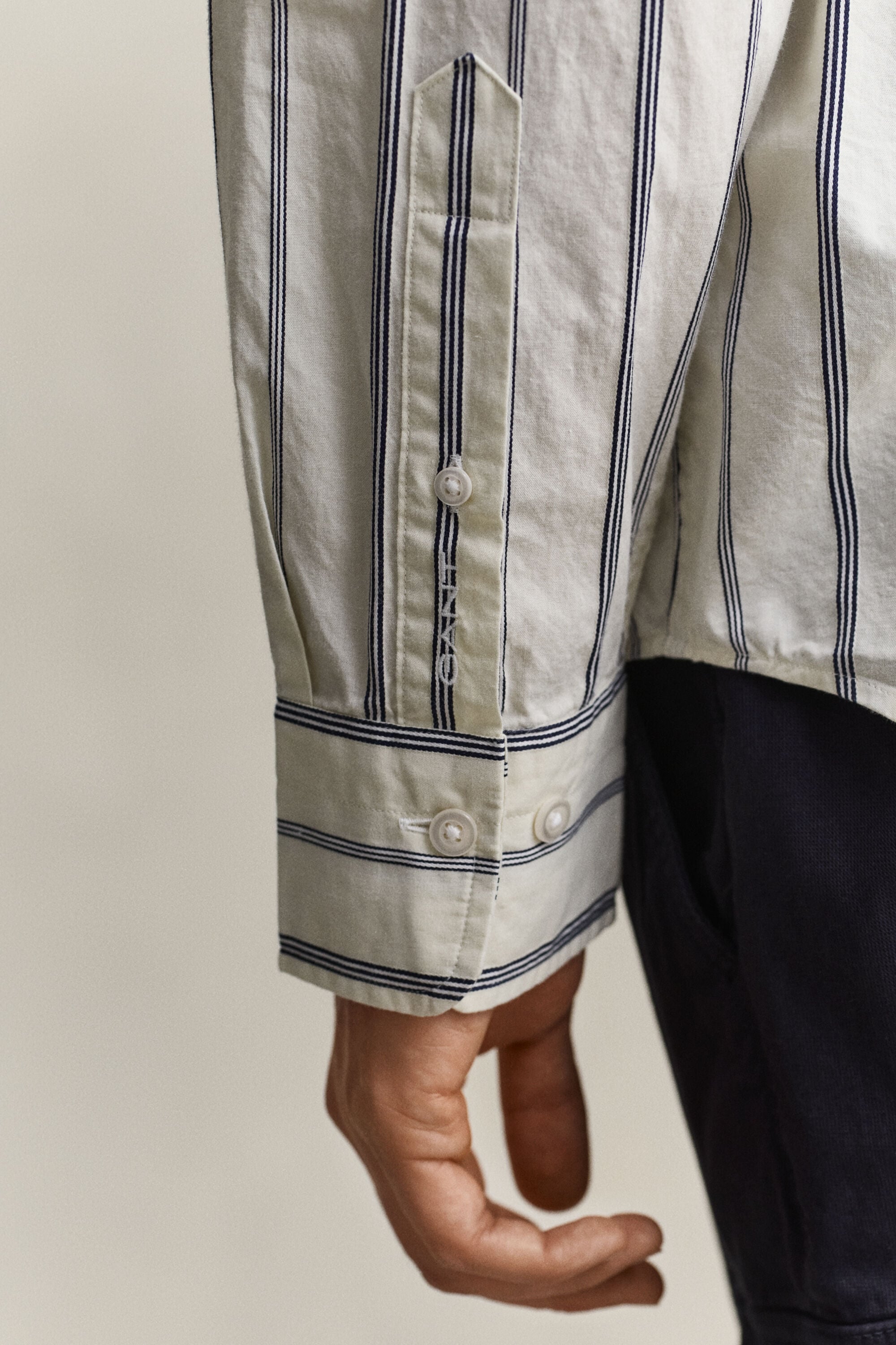 Chemise coupe décontractée à rayures Dobby