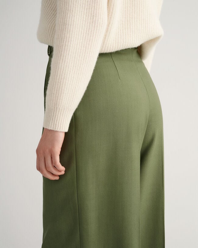 Pantalon large plissé à taille haute