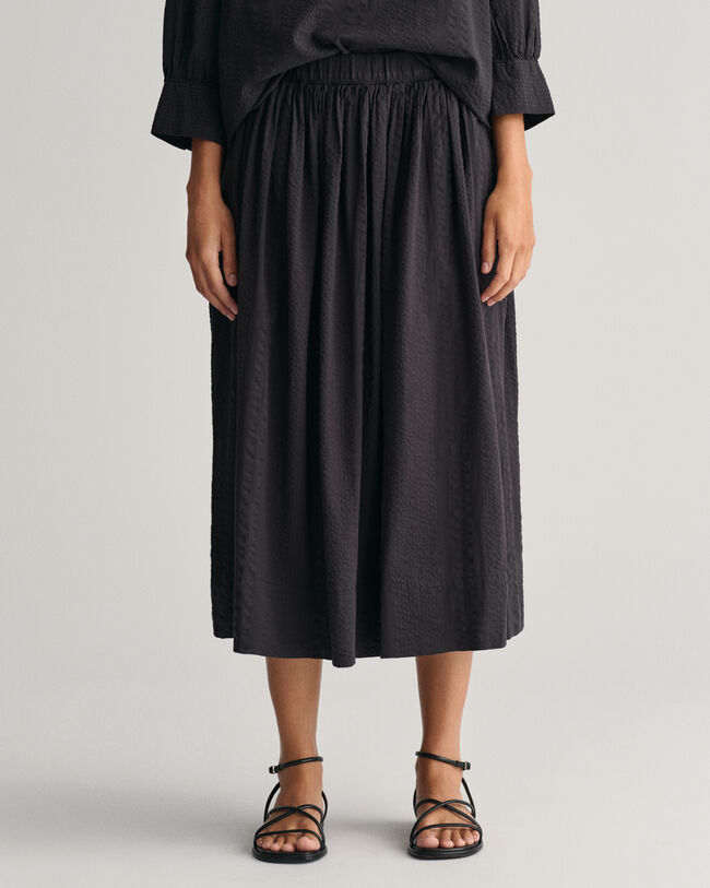 Jupe à rayures Seersucker Pull-On