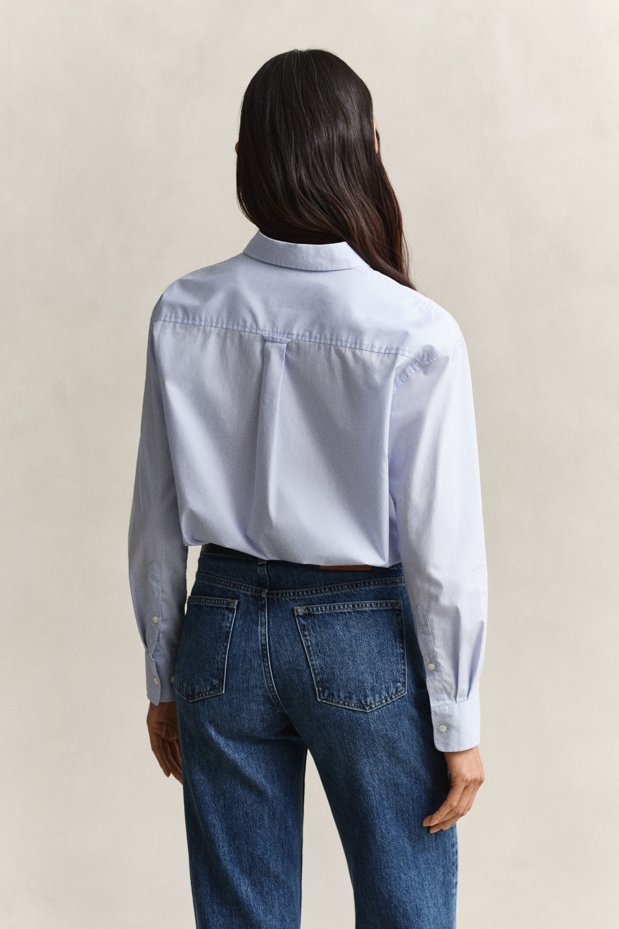 Chemise coupe décontractée en popeline classique
